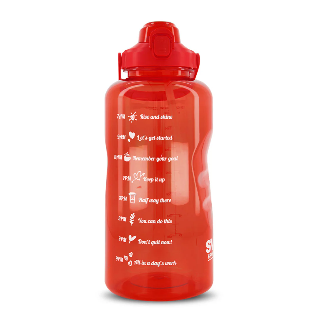 SVP Sports - 128oz Hydration Water Bottle (128OZ-REDCLEAR) - Image 2