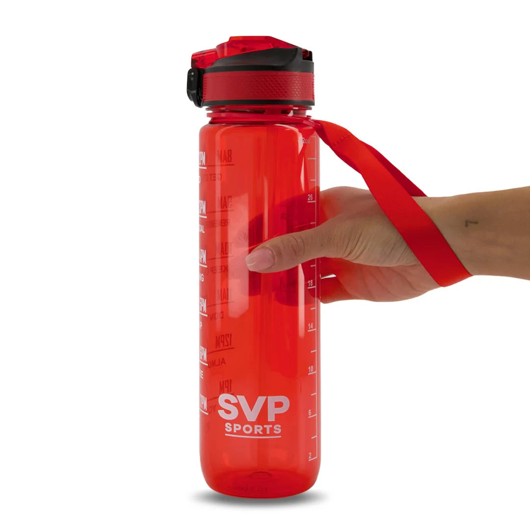 SVP Sports - 32oz Hydration Water Bottle (32OZ-REDCLEAR) - Image 3