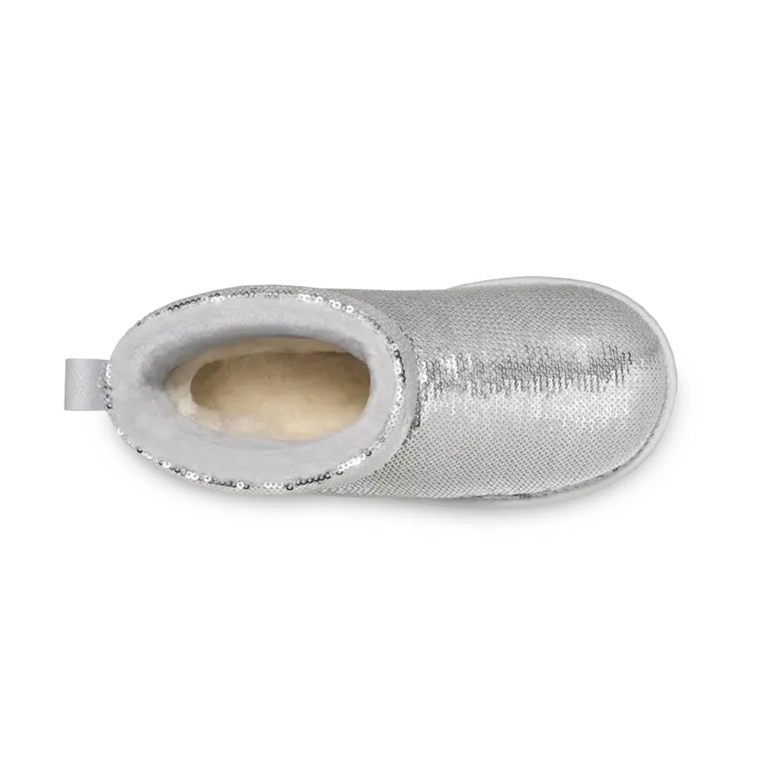 UGG® - Kids' (Infant) Classic Mini Mirror Ball Boots (1143708T-SLV) - Image 5