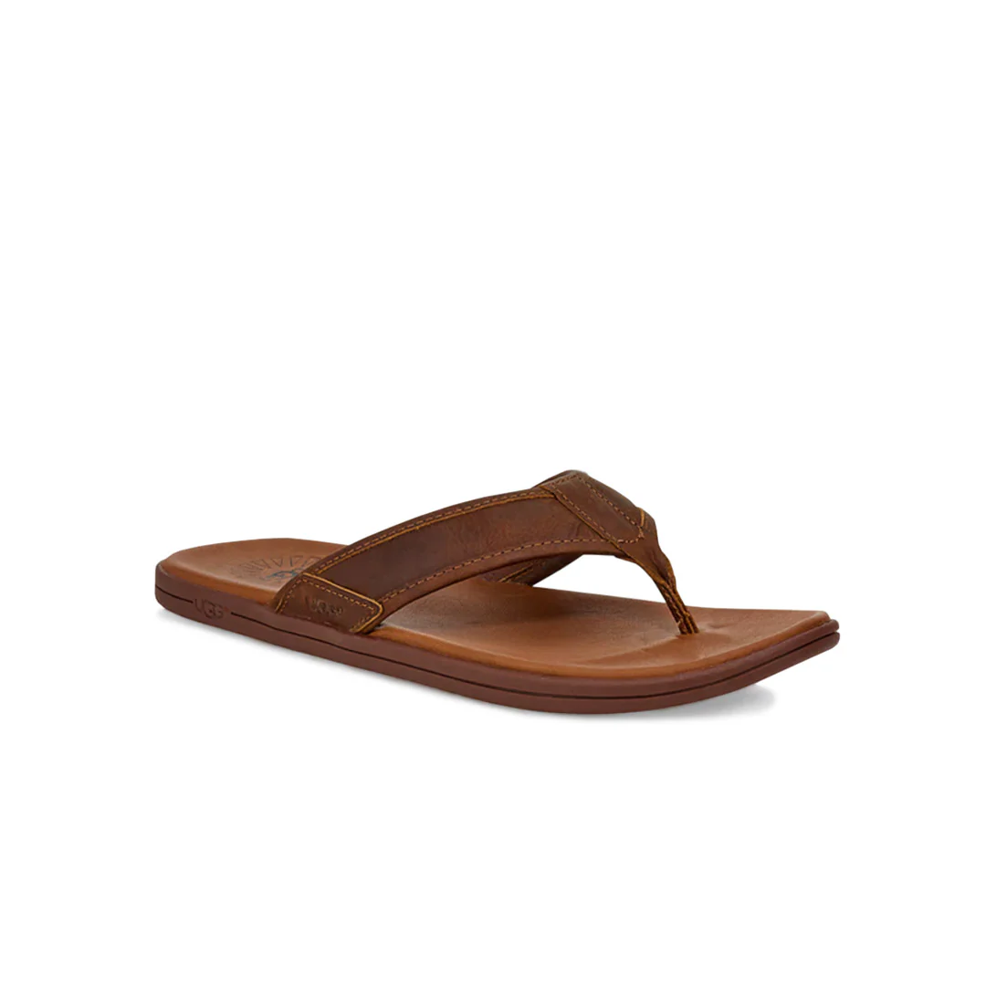 UGG® - Men's Seaside Leather Flip Flop Sandals (1102690-LUG) - Image 3
