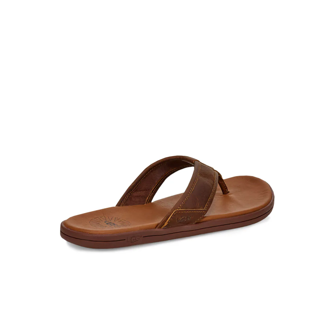 UGG® - Men's Seaside Leather Flip Flop Sandals (1102690-LUG) - Image 4