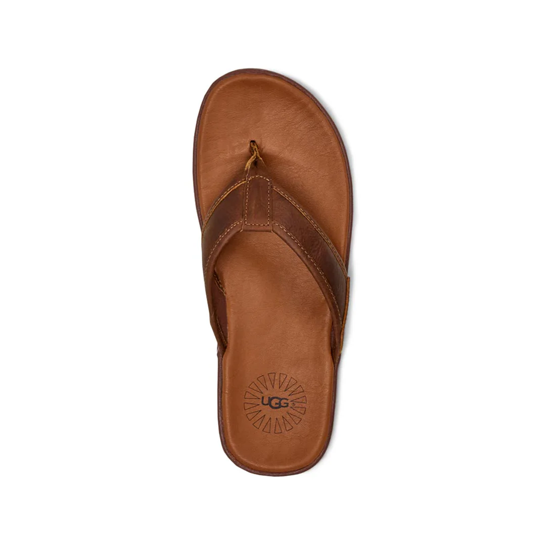 UGG® - Men's Seaside Leather Flip Flop Sandals (1102690-LUG) - Image 5